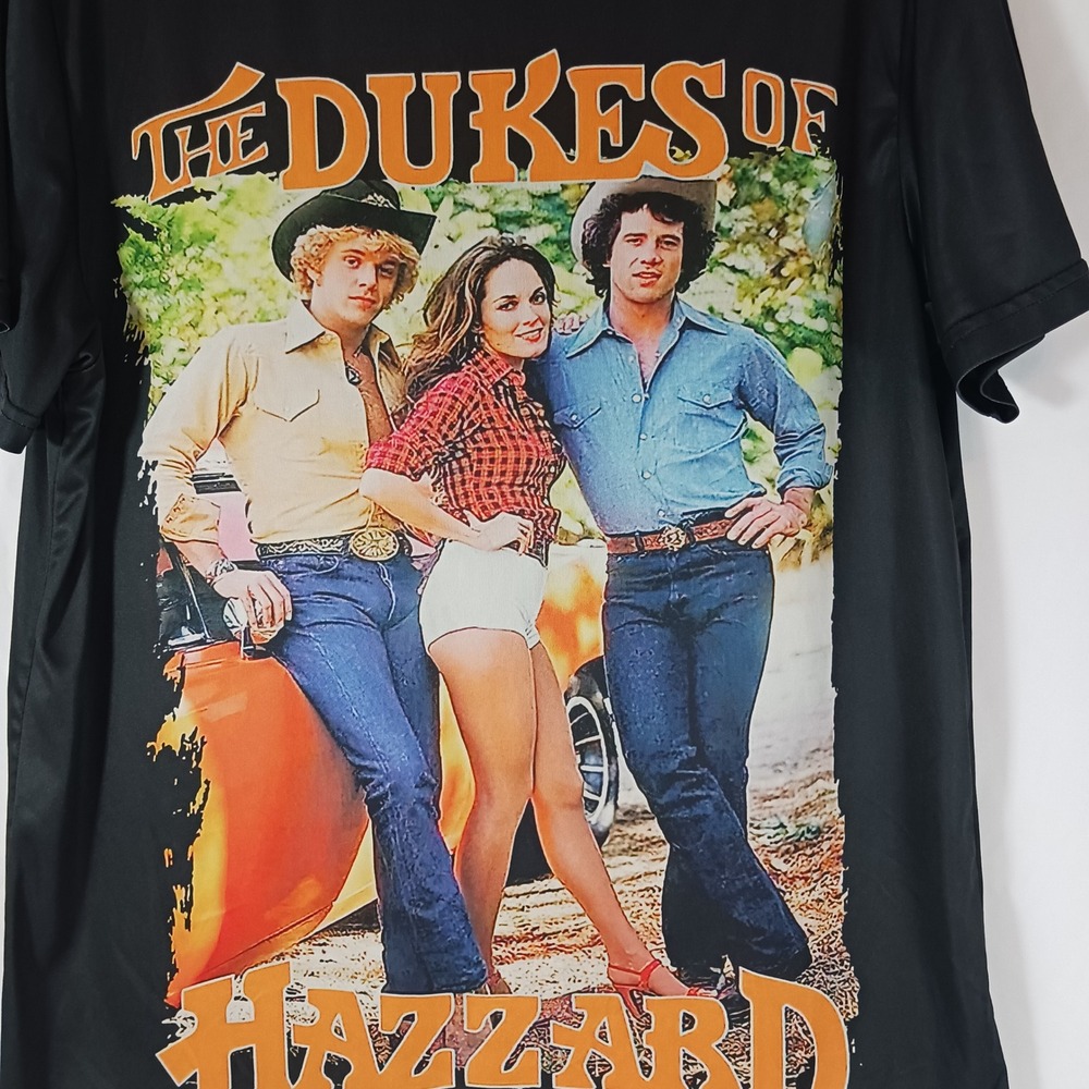 Unbranded Dukes of Hazzard T-Shirt Mens L Black Excellent Retro Graphic Tee